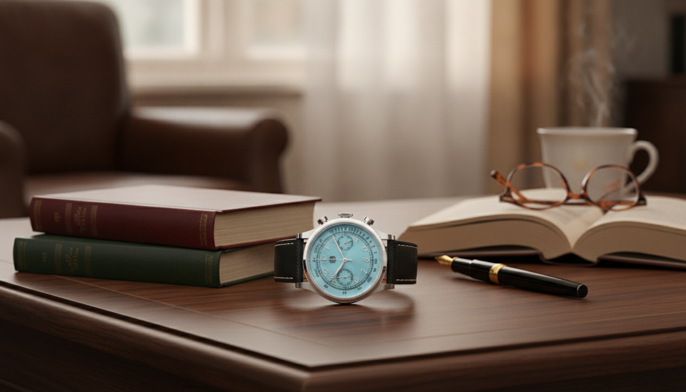 38mm Men’s Luxury Chronograph: Sapphire & Leather