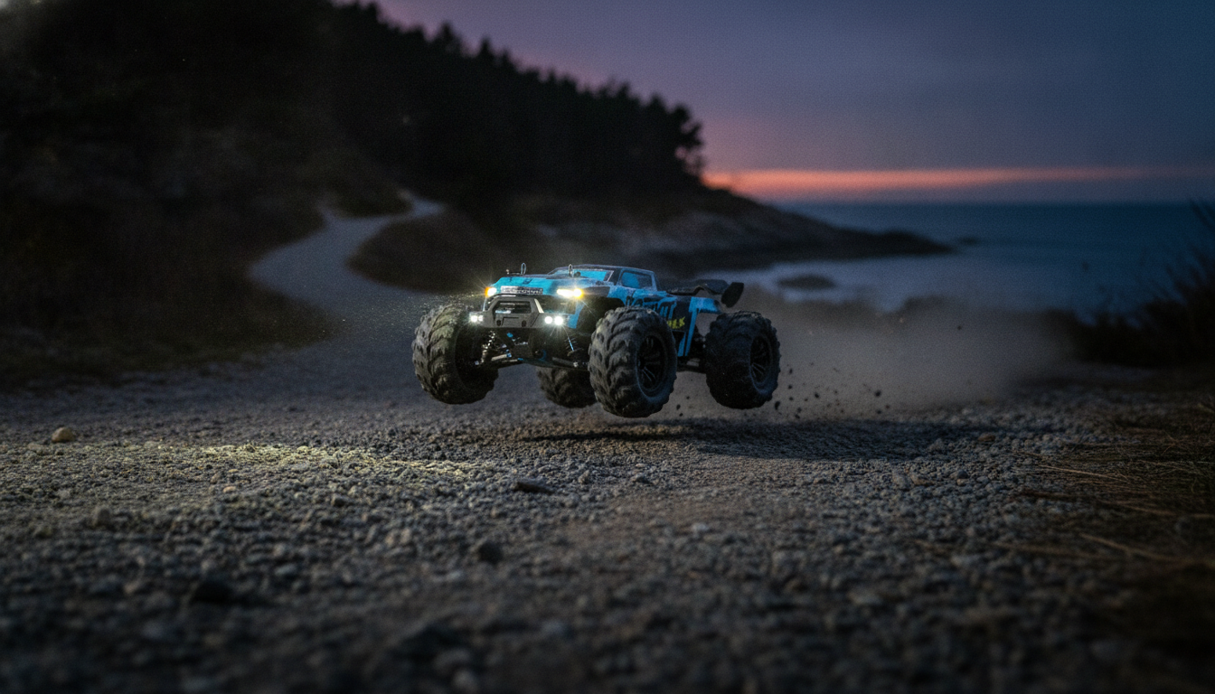 80 km/h Brushless 4WD RC Car for Drift & Night Runs