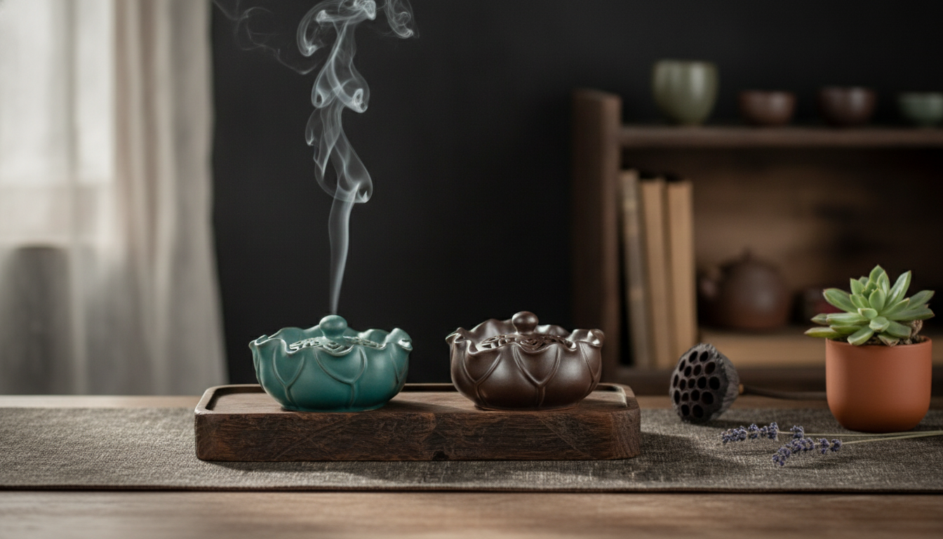 Ceramic Lotus Incense Burner: Calm Decor for Daily Rituals