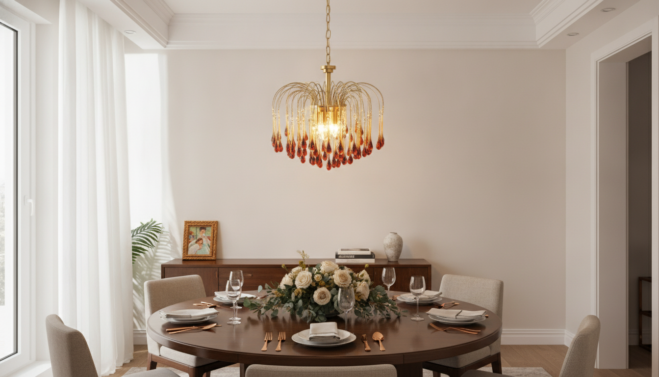 Copper & Crystal Chandelier: Sizing, Height, Care