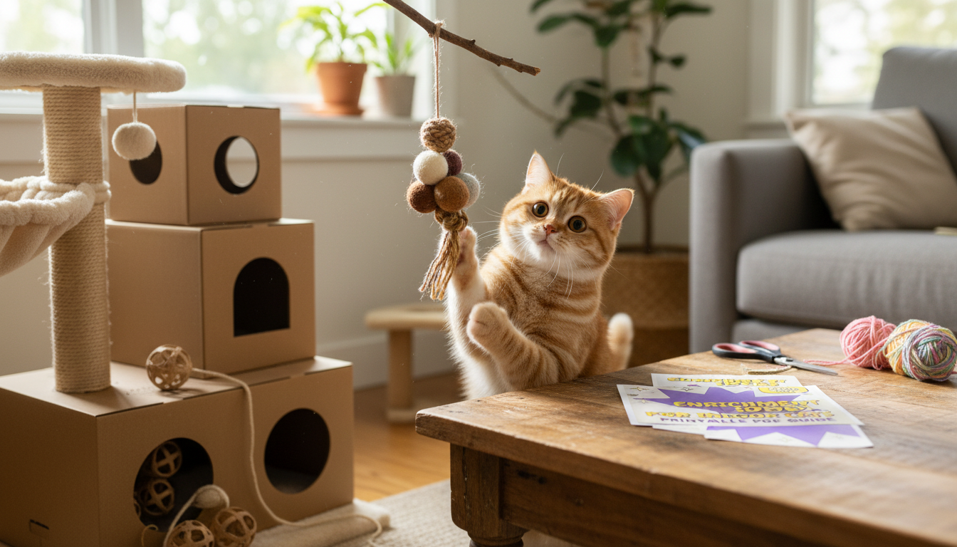 Indoor Cat Enrichment: DIY Toys, Play & Home Setup