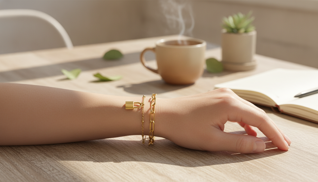 Lock-Pendant Multilayer Bracelet: Stainless Steel Style