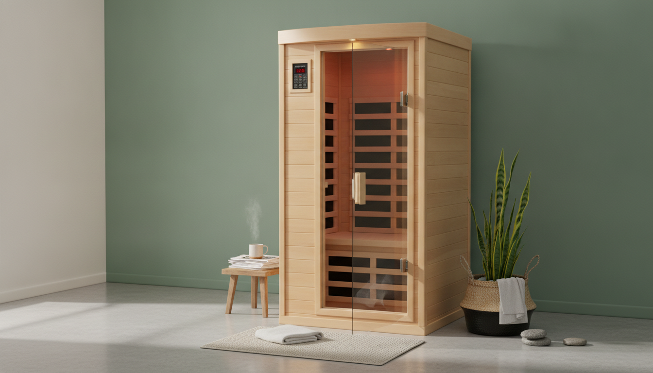 Low EMF 1-Person Infrared Sauna: Hemlock, Bluetooth, LED
