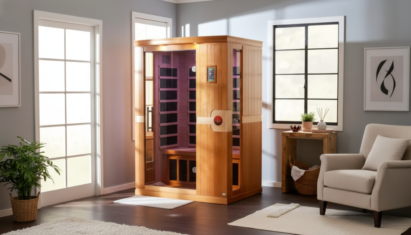 Low EMF 2-Person Infrared Sauna: 6 Panels + MP3