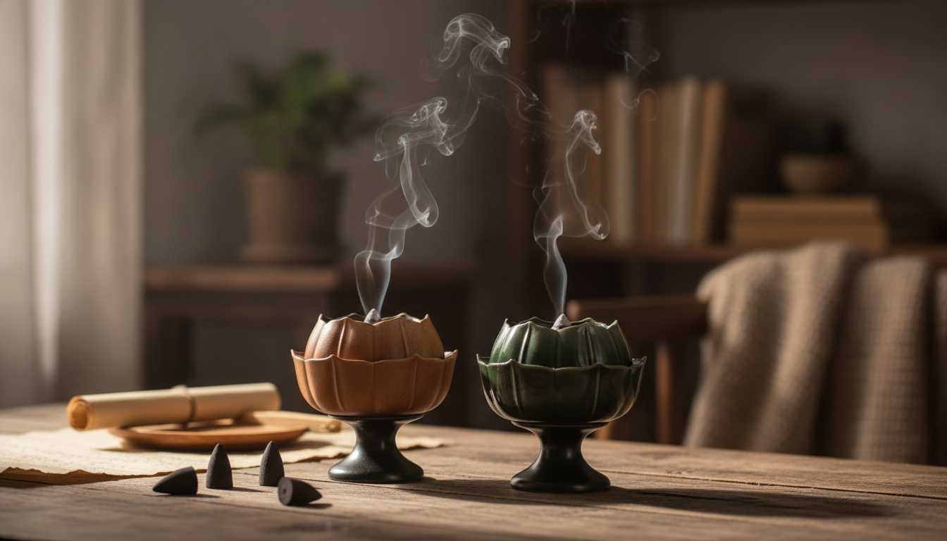 Porcelain Lotus Backflow Burner: Retro Ceramic Smoke Flow