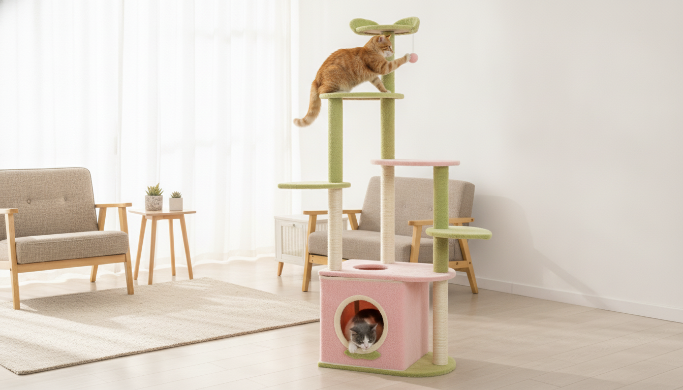 Sturdy 5-Tier Cat Tree Tower for Large Cats